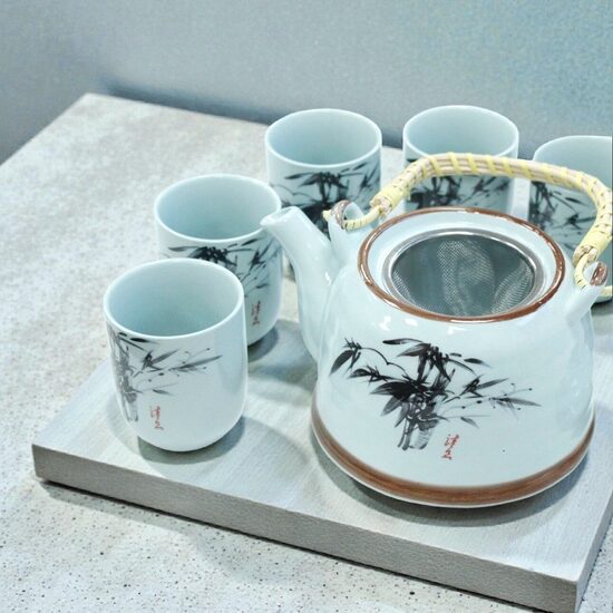 Zāļu tējkannu komplekts – Balts austrumniecisks akmens