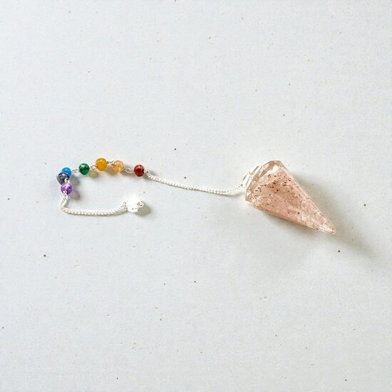 Orgonīta spēka čakru svārsts – Rožu kvarcs